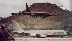 B-52 Landing while KC-135A awaits takeoff